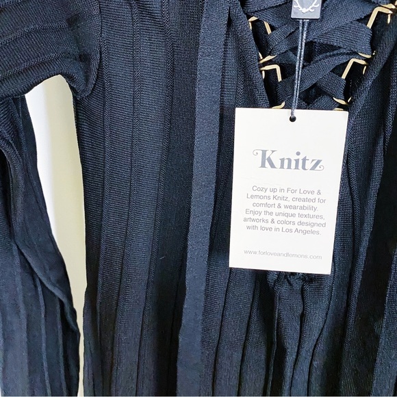 For Love And Lemons - Black Lace Up Body-con Dress - Picture 5 of 5